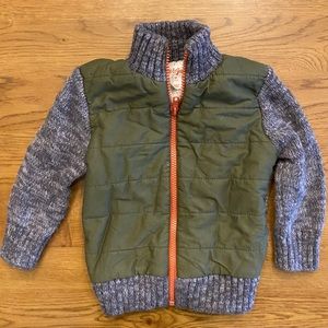 Cat & Jack Toddler Boys’ Quilted Knit Zip- Up Sweater Cardigan